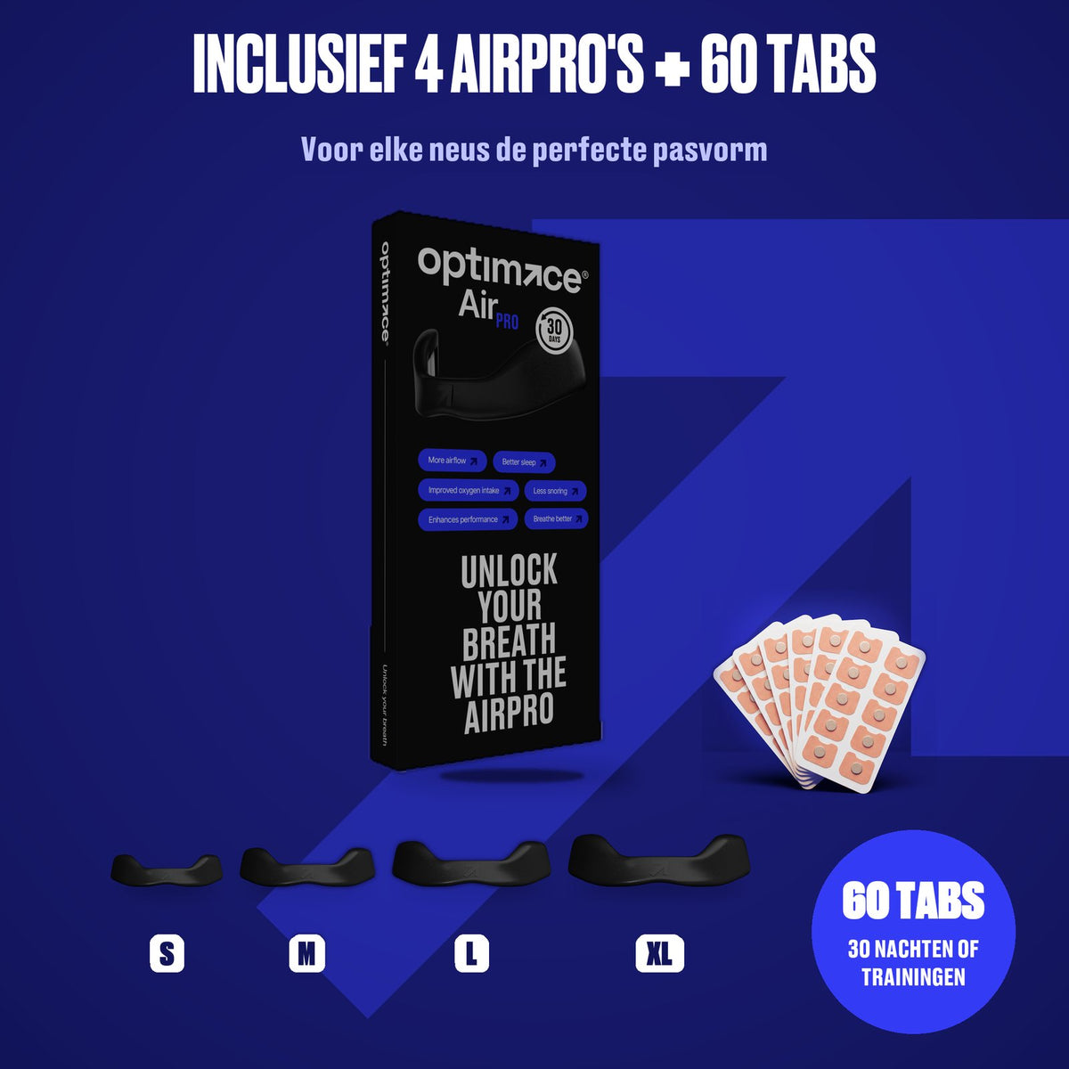 Inclusief 4 AirPro's + 60 tabs #black