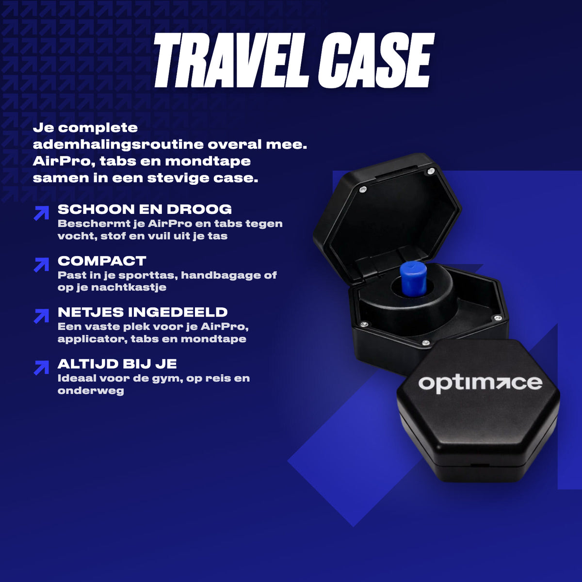 Travel Case: vaste plek voor je AirPro, tabs en mondtape